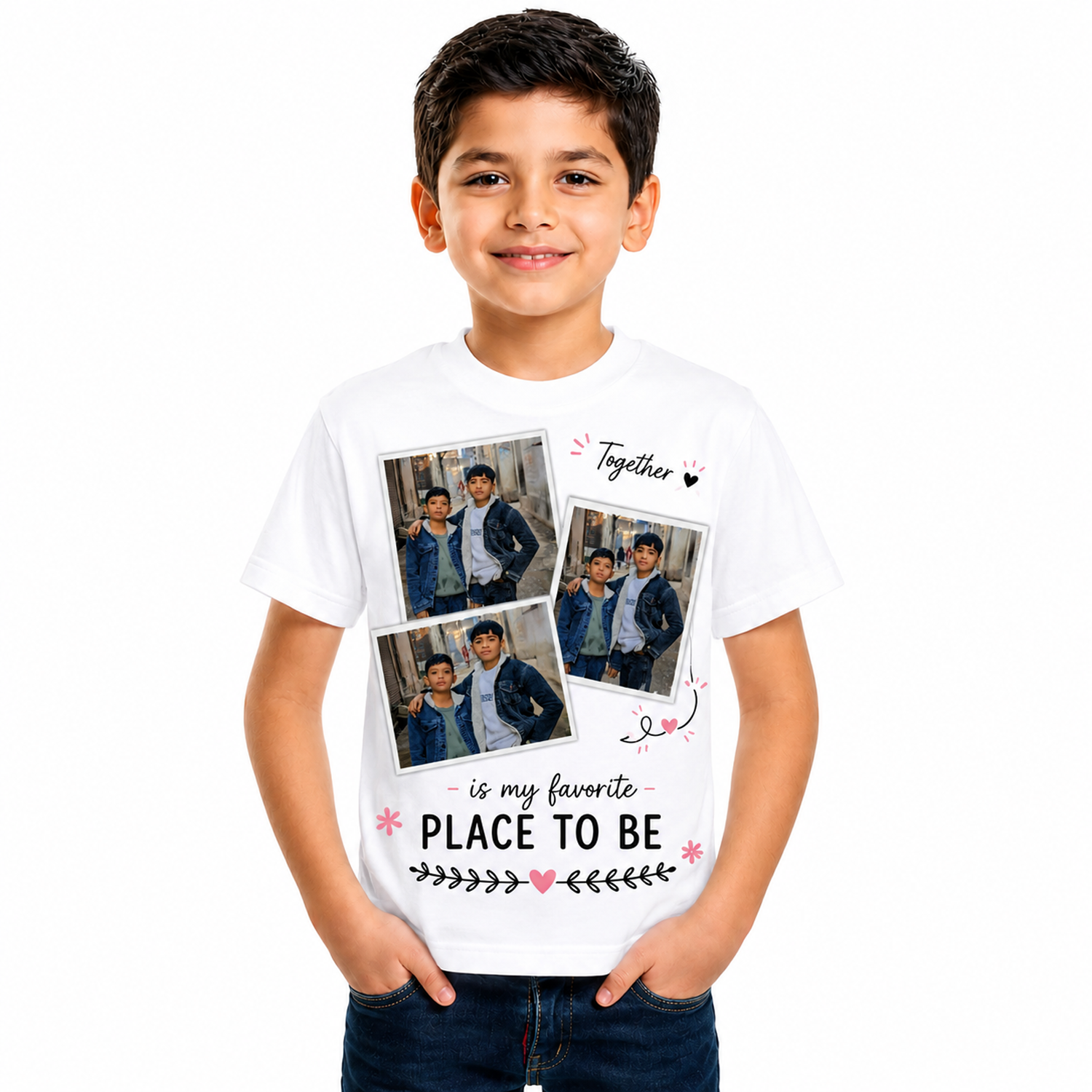 Wear Your Memories in Style with Our Personalized Kids T-Shirts  Custom Photo & Name Printing with Soft, Comfortable Fabric for Everyday Fun.