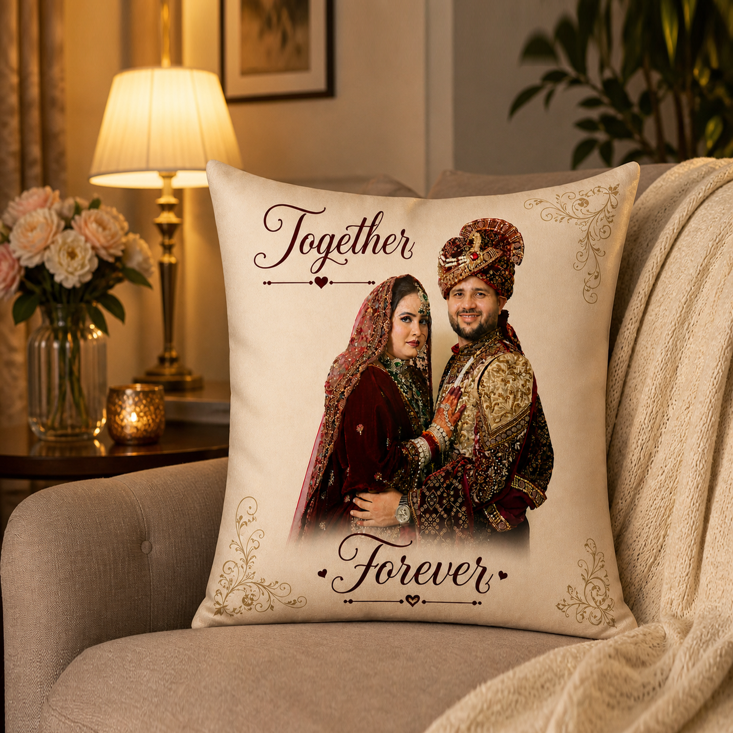 Personalized Photo Pillow/Cushion - Cushion Cover With Fiber Filler, White, Set Of 1, 16x160 Inches